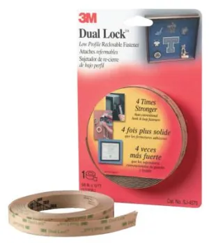 3Mƒ?› Dual Lockƒ?› Low Profile Reclosable Fastener SJ4570, 1 in x 50 yd, Clear, 021200-44883