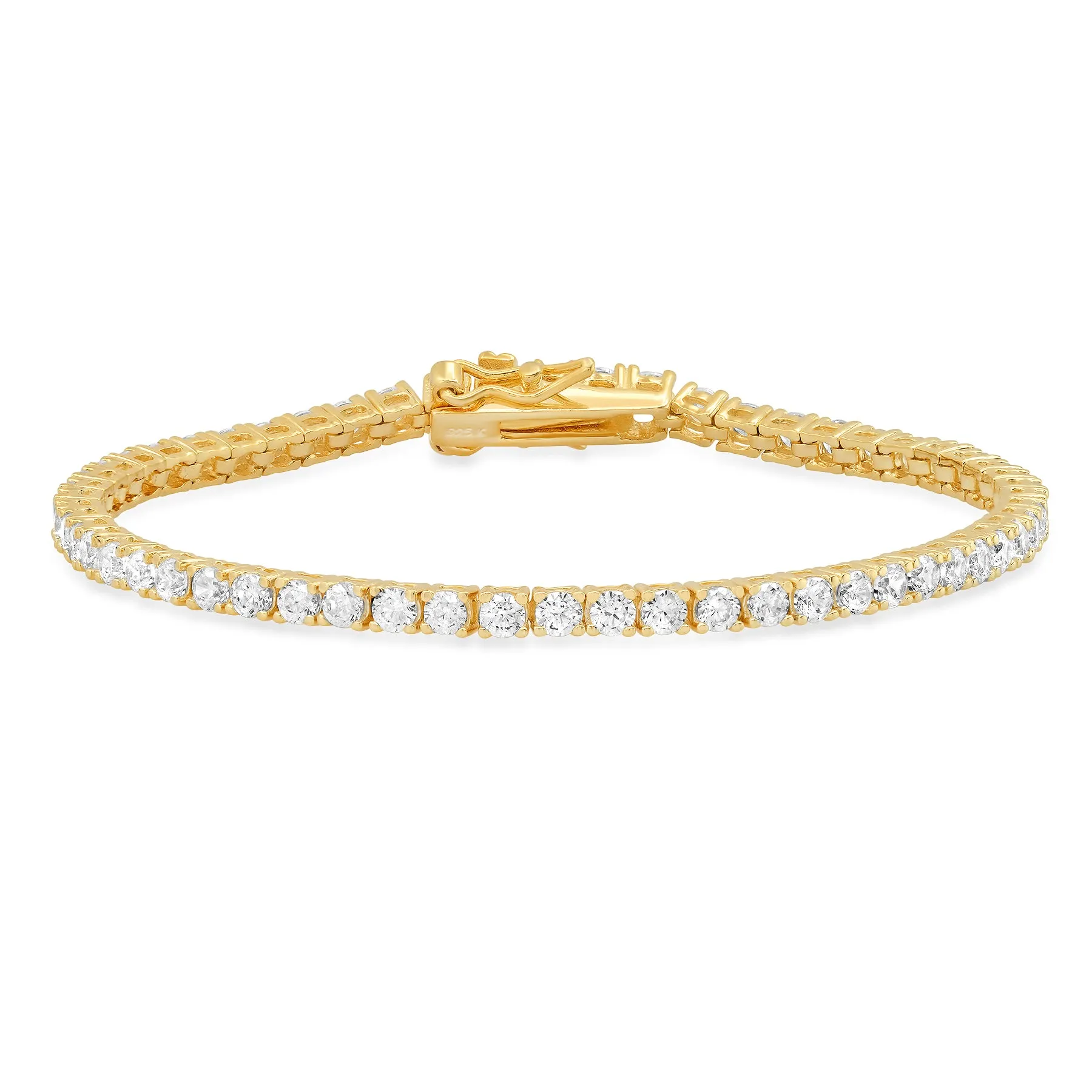 3MM TENNIS BRACELET, GOLD BR