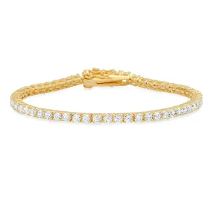 3MM TENNIS BRACELET, GOLD BR