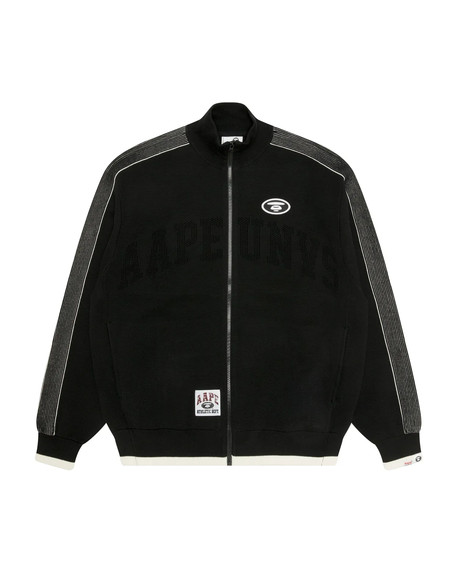 AAPEUNVS moonface logo zip-up knit jacket