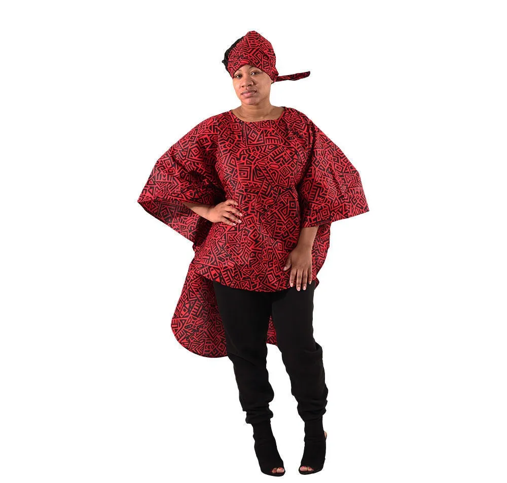 African Print High Low Top