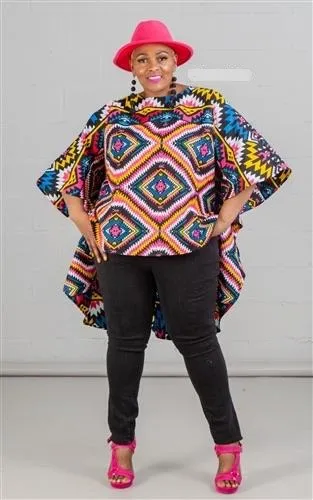 African Print High Low Top