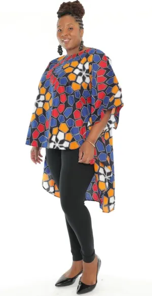 African Print High Low Top