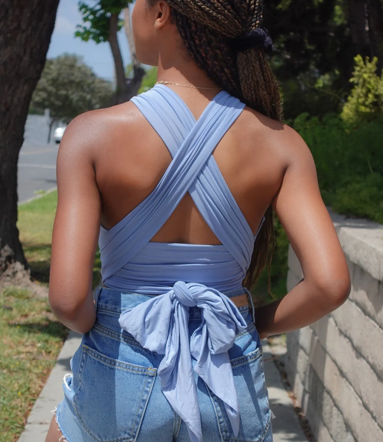 Alessia Multi Wrap Top(Dusty Blue)