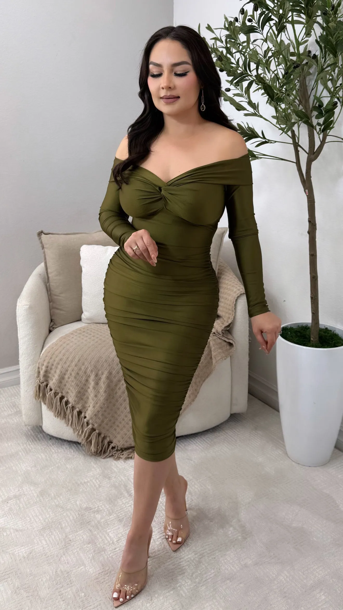 ALONDRA OLIVE DRESS