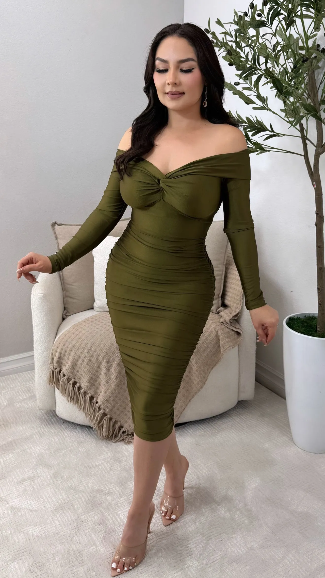 ALONDRA OLIVE DRESS