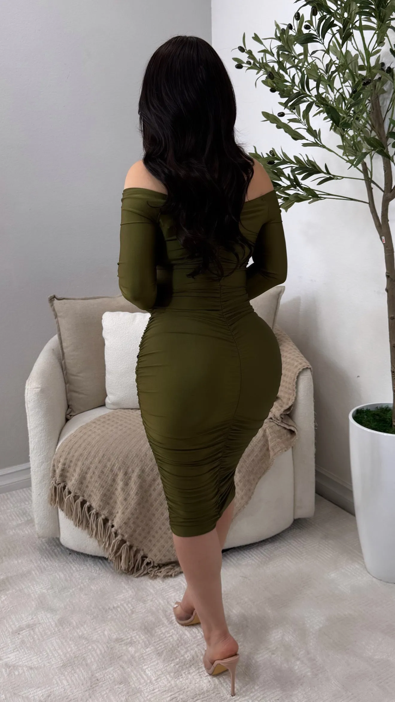 ALONDRA OLIVE DRESS