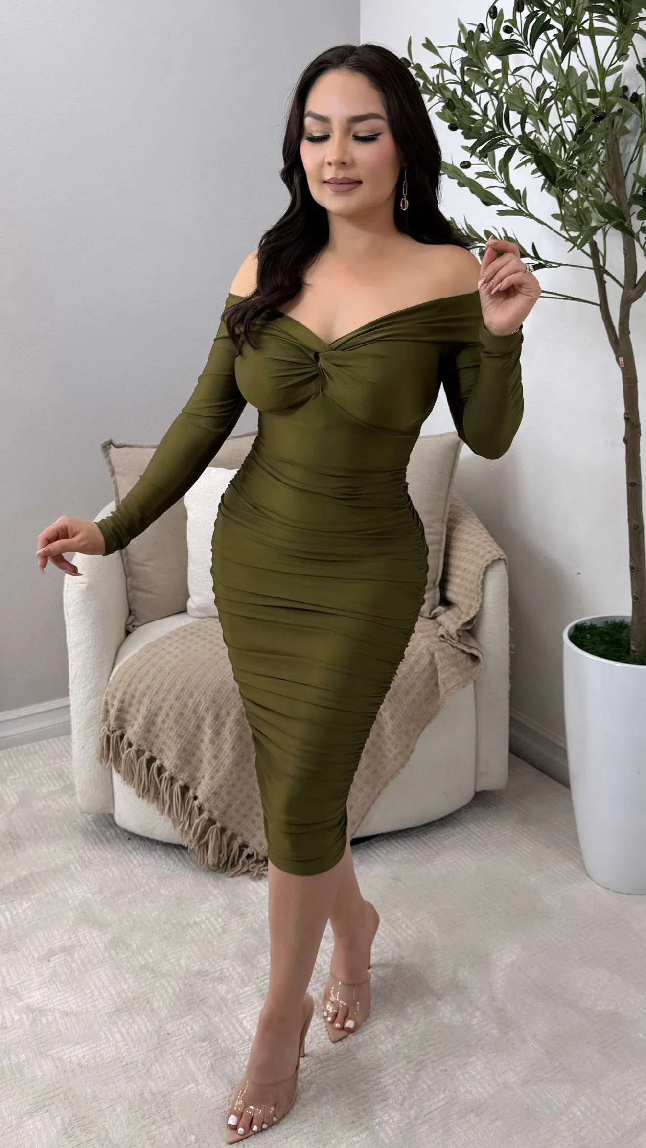 ALONDRA OLIVE DRESS