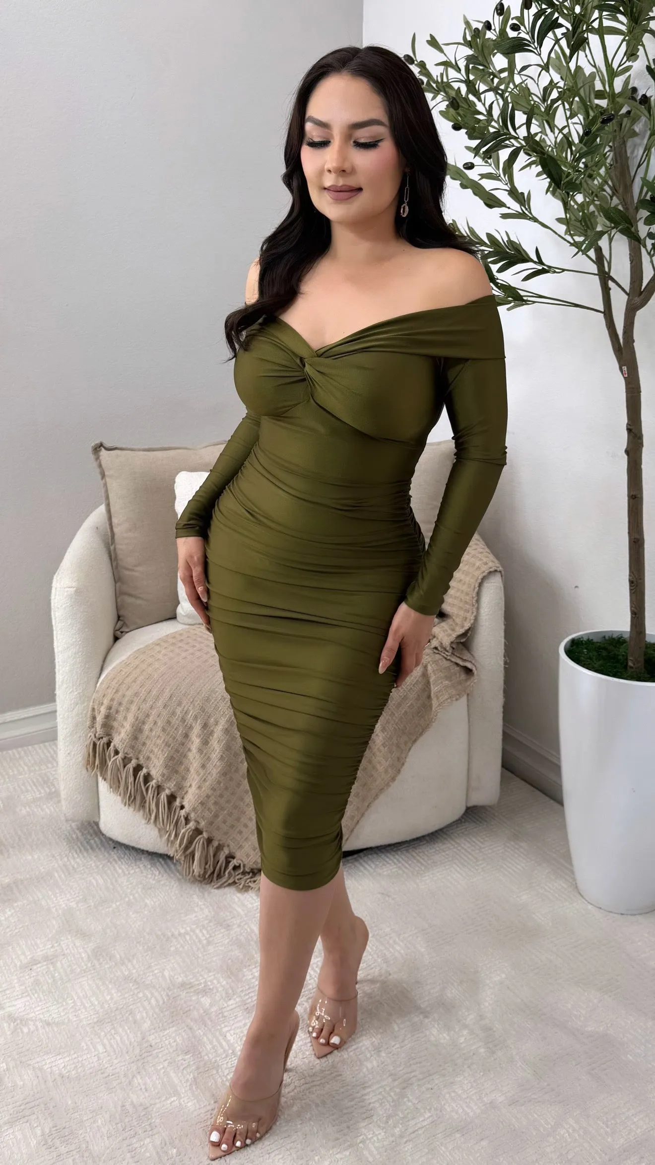 ALONDRA OLIVE DRESS