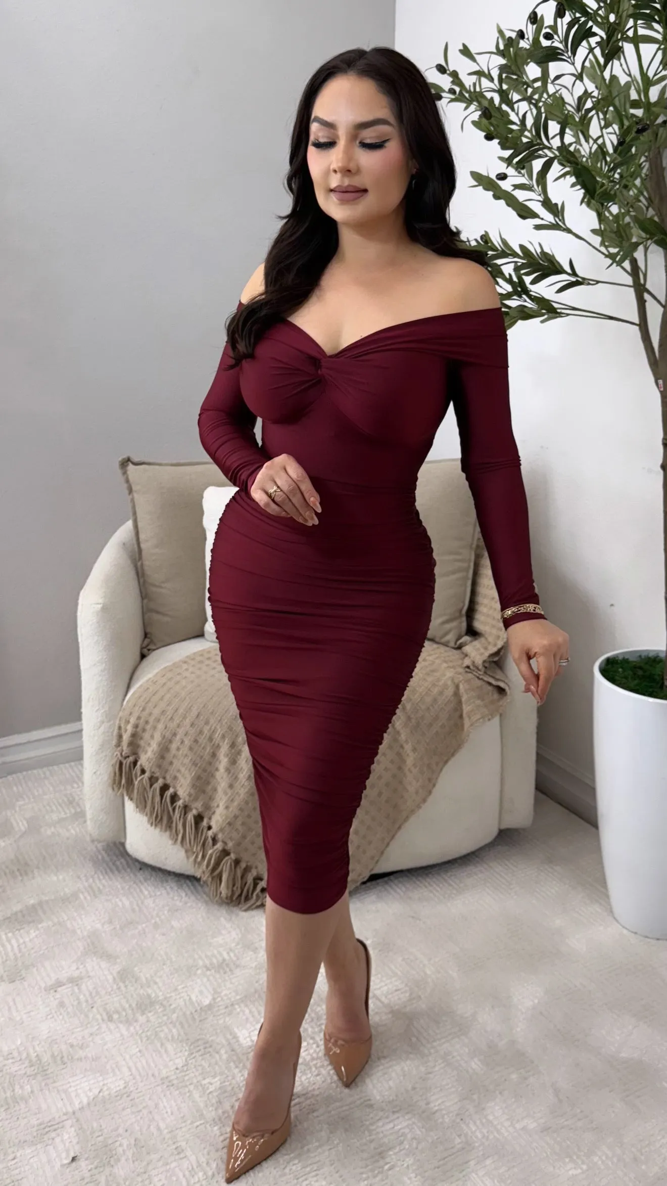 ALONDRA WINE DRESS