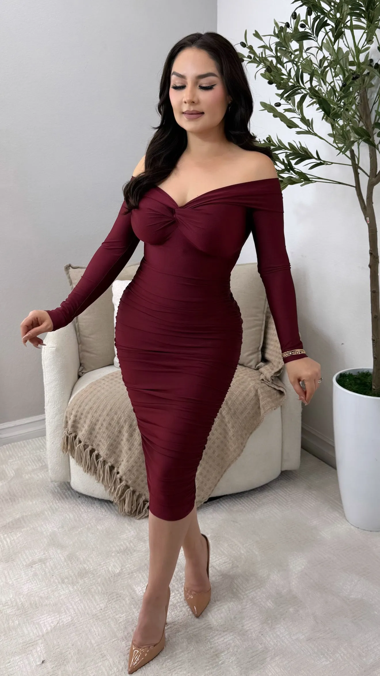 ALONDRA WINE DRESS