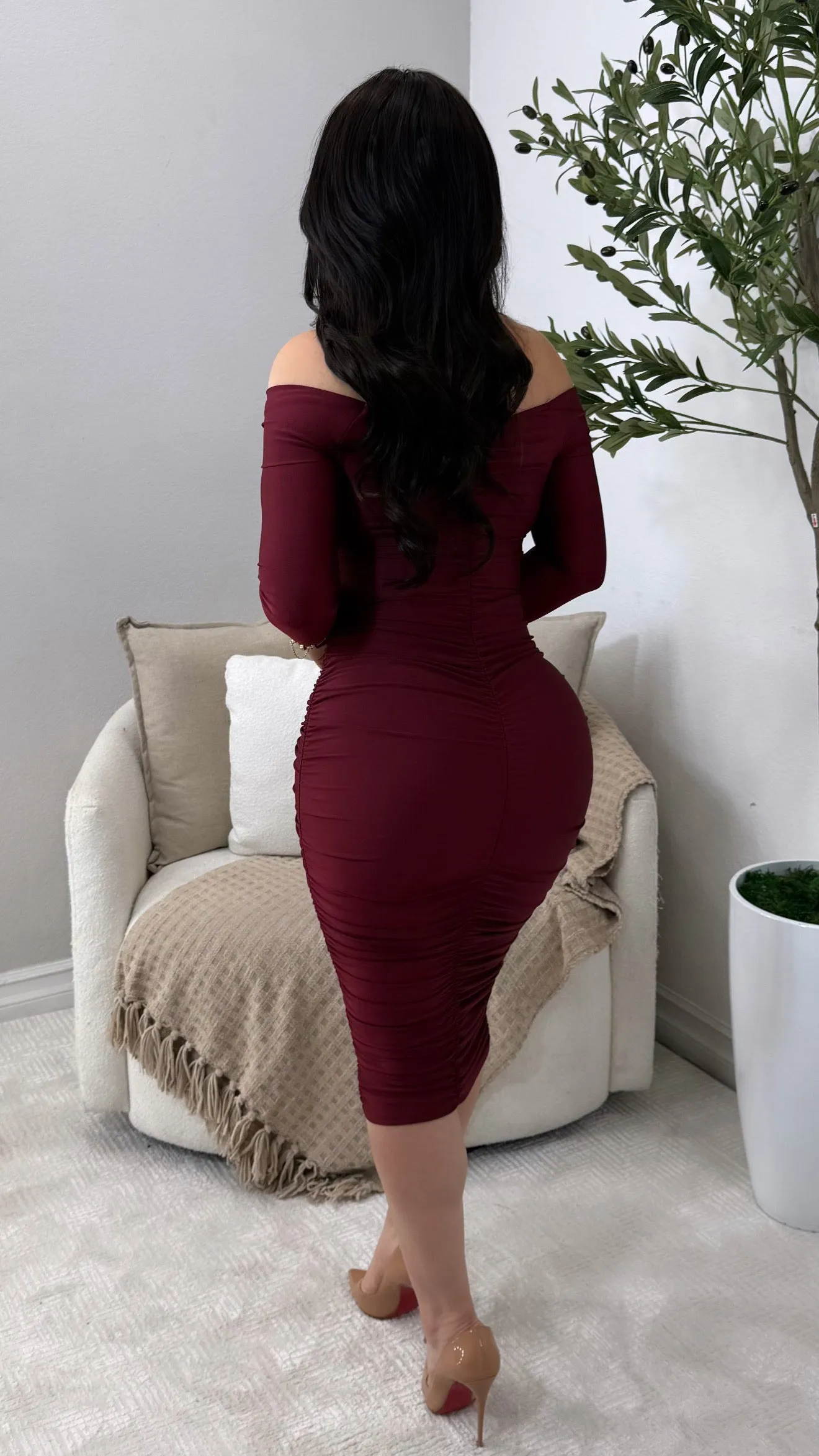 ALONDRA WINE DRESS