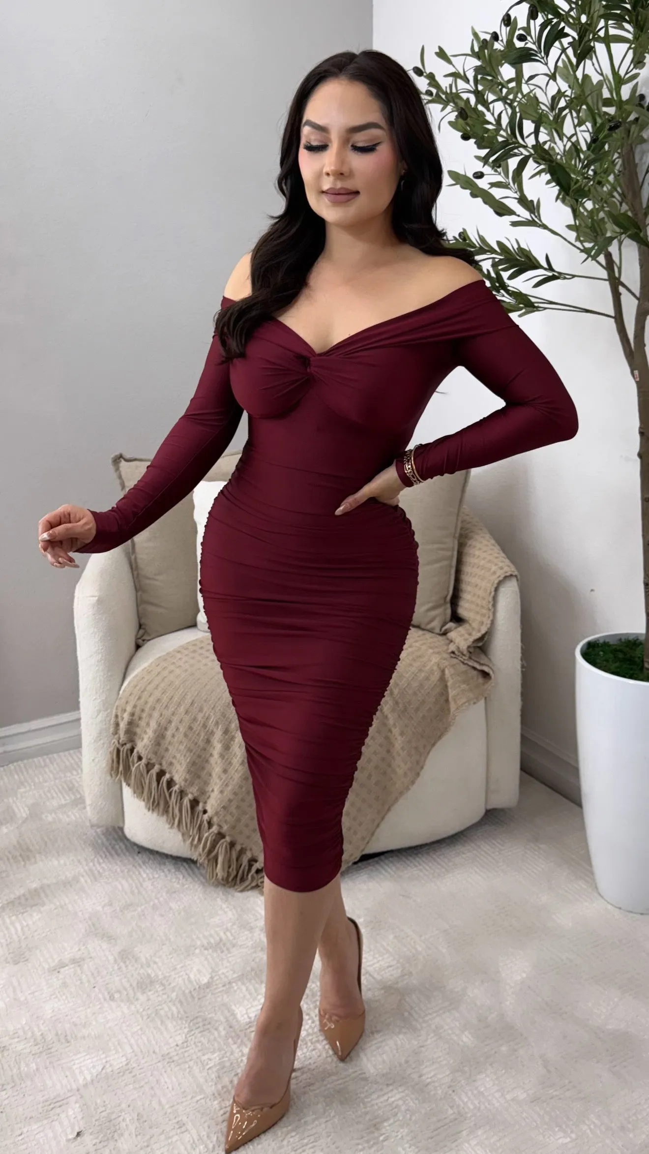 ALONDRA WINE DRESS