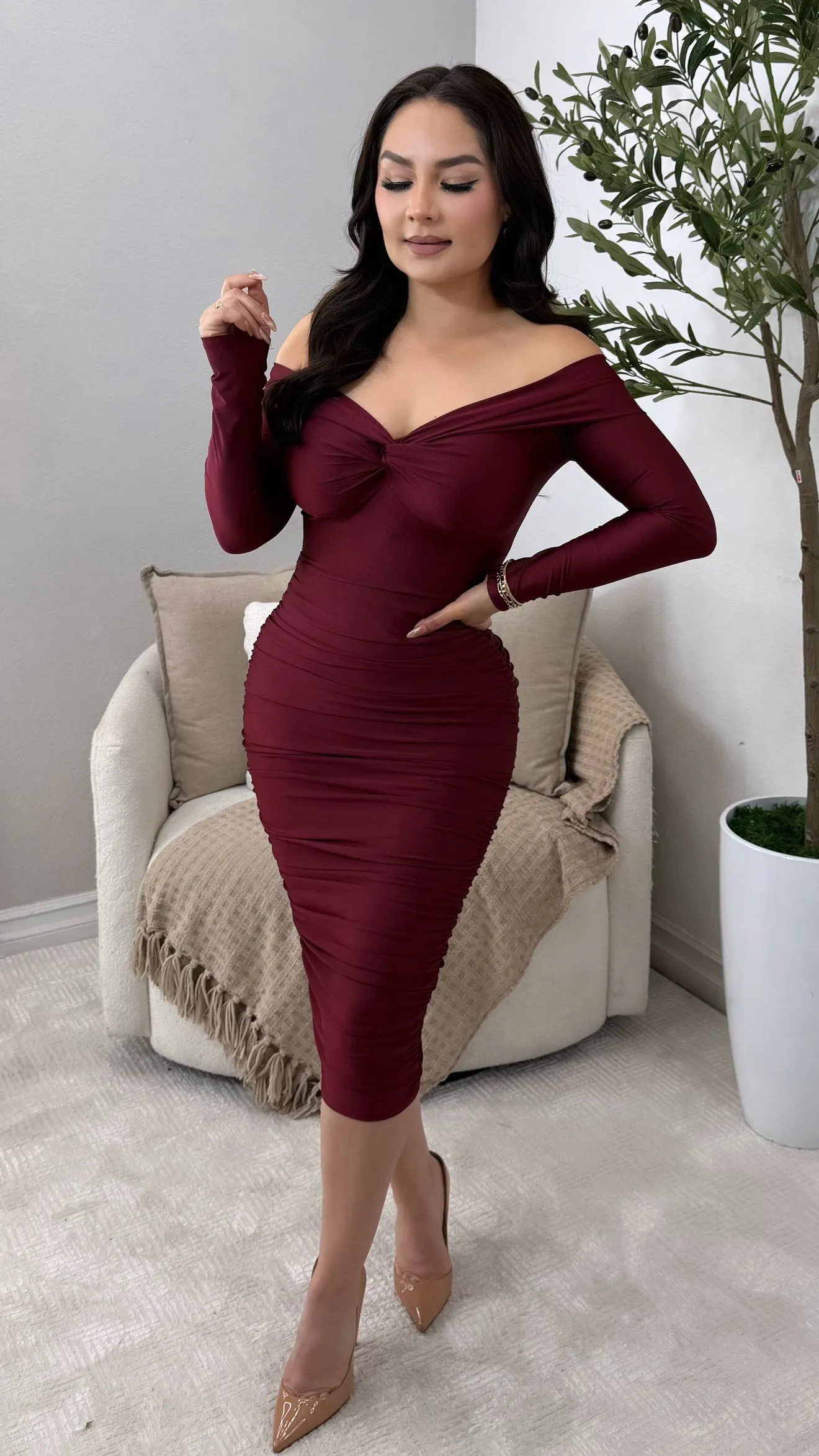 ALONDRA WINE DRESS