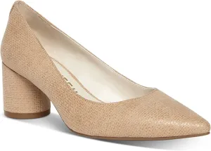 Anne Klein Womens Beige Cushioned Comfort Nora Pointed Toe Sculpted Heel Slip On Pumps 7.5 M