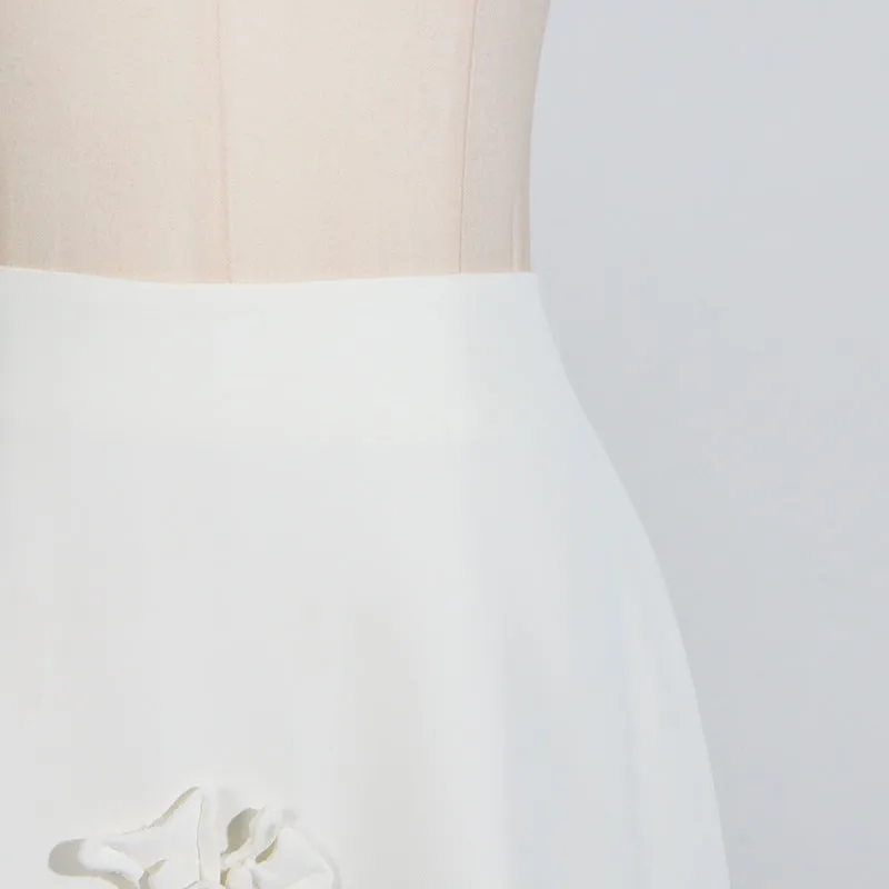 Appliquéd Cotton-Poplin Midi Skirt