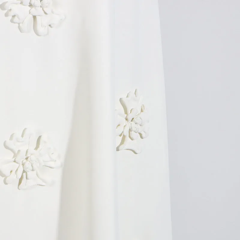 Appliquéd Cotton-Poplin Midi Skirt
