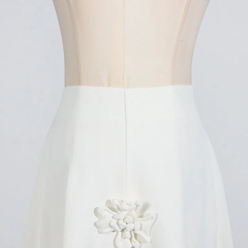 Appliquéd Cotton-Poplin Midi Skirt
