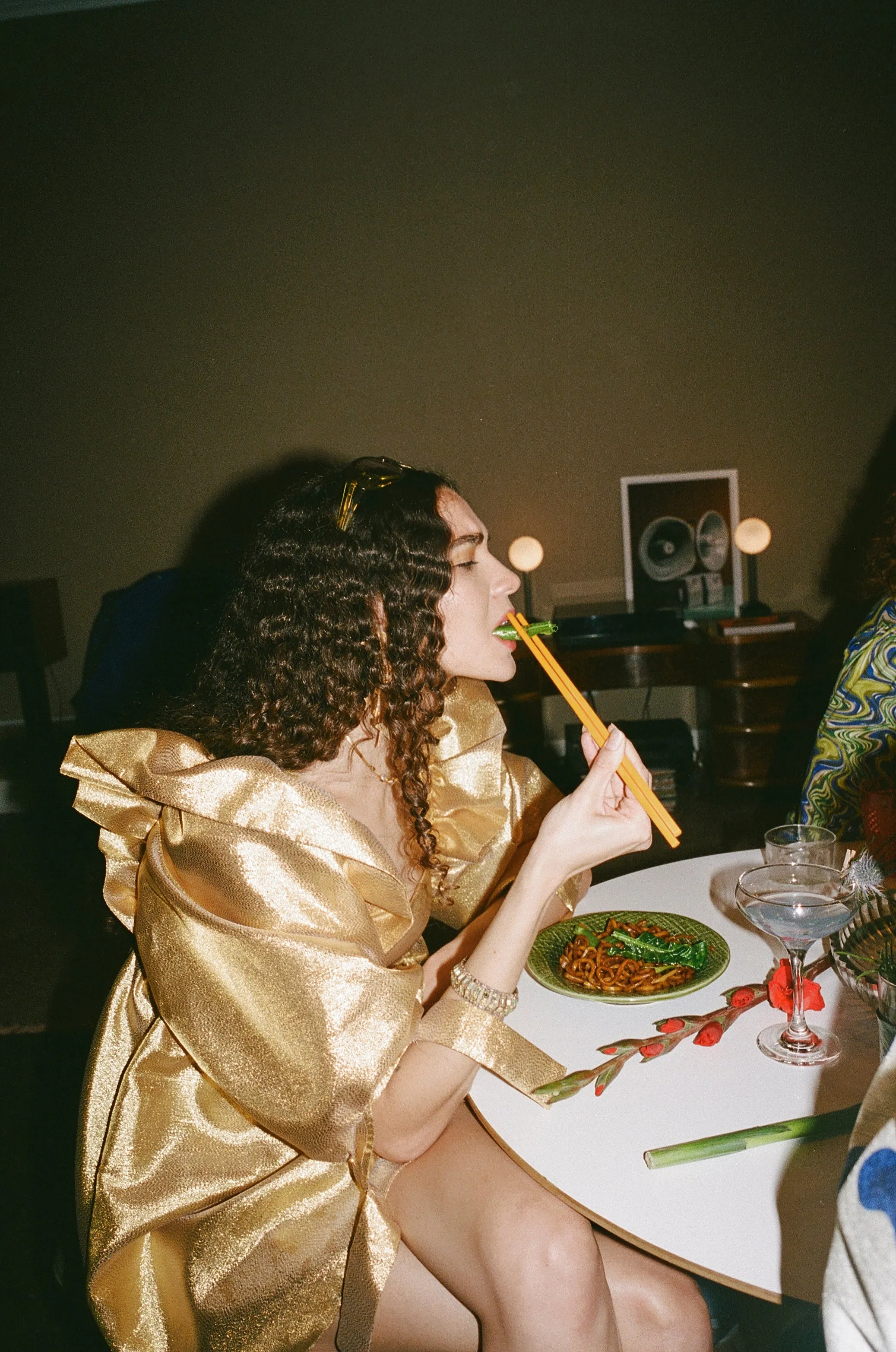 atomo dress in azteca gold