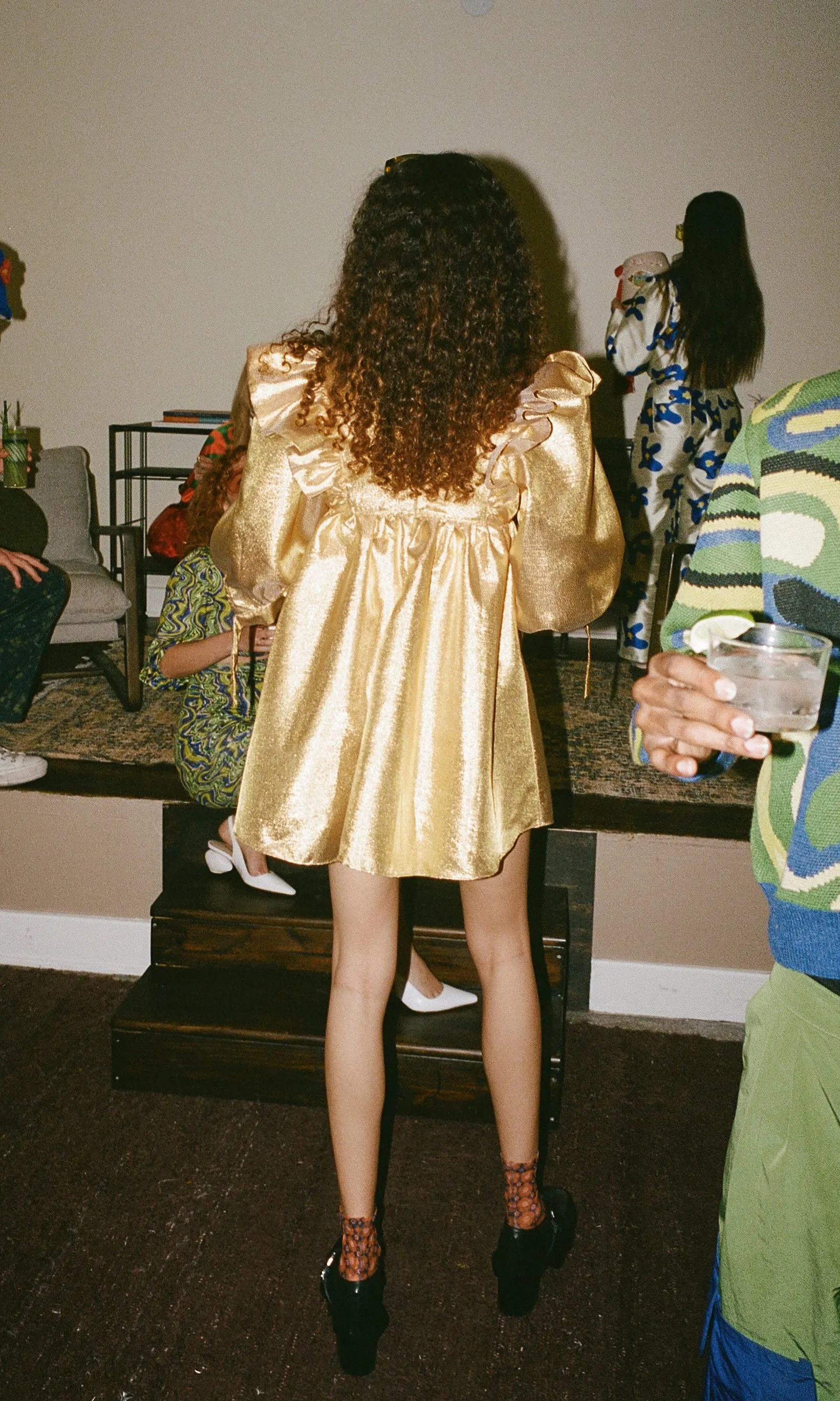 atomo dress in azteca gold