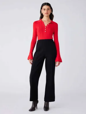 Avenue Button Sweater - FIRE