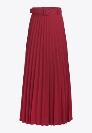 Aya Belted Plisse Maxi skirt