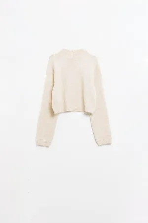 Beige jersey with long sleeves and open back detail