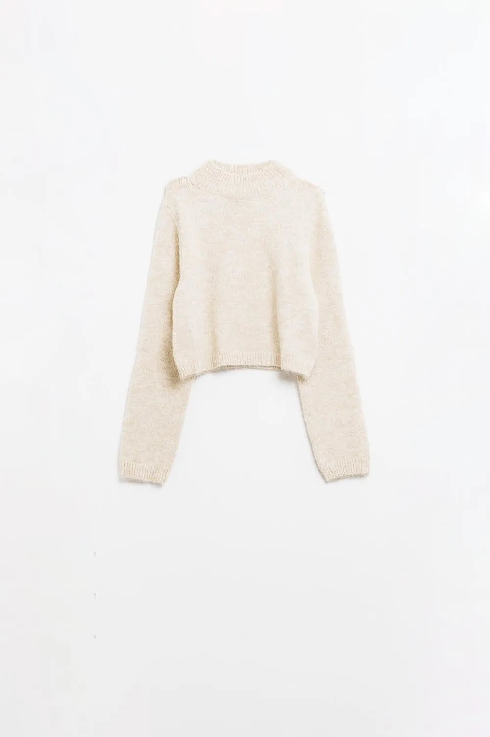 Beige jersey with long sleeves and open back detail