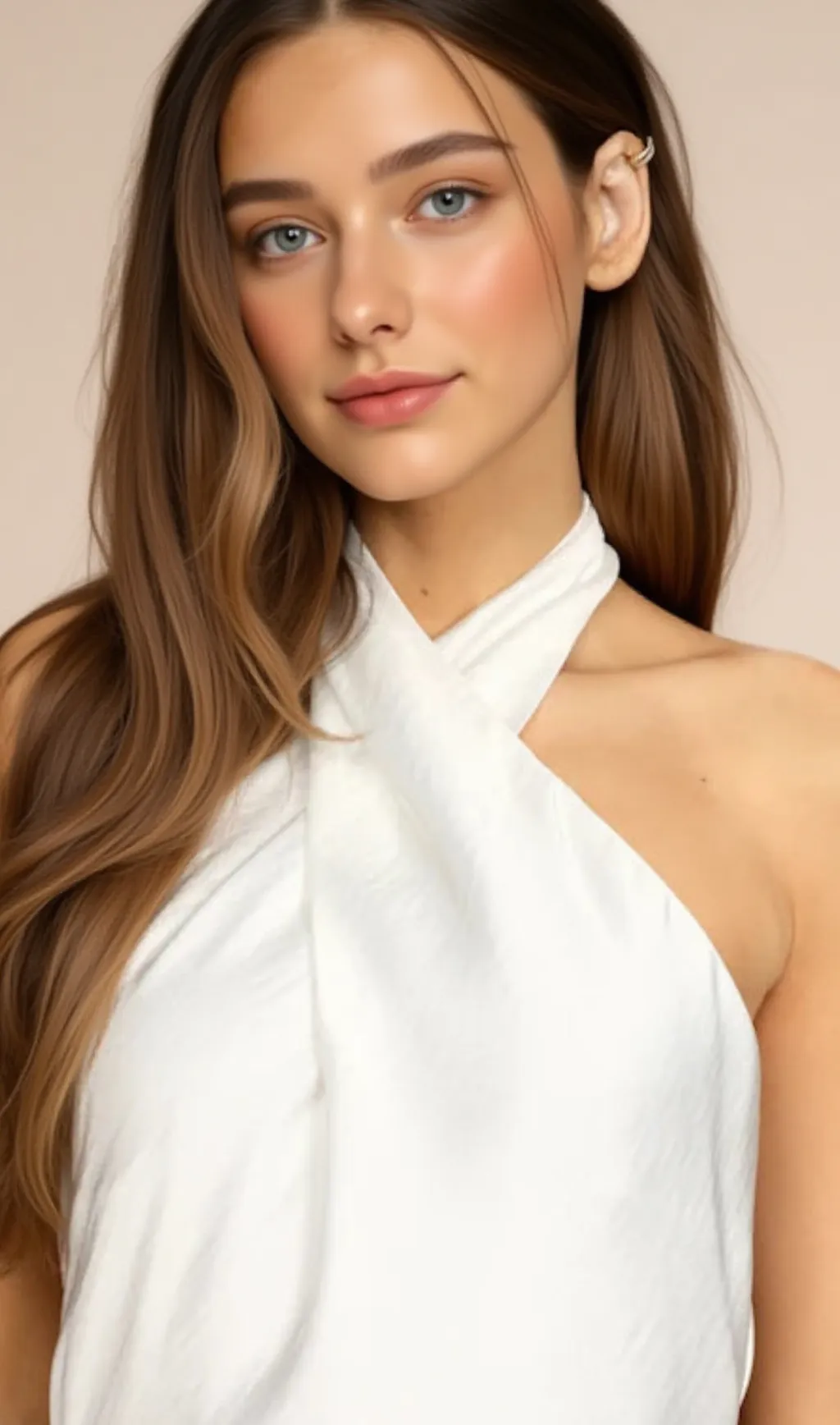 Beyond Classy White Satin Halter Midi Dress