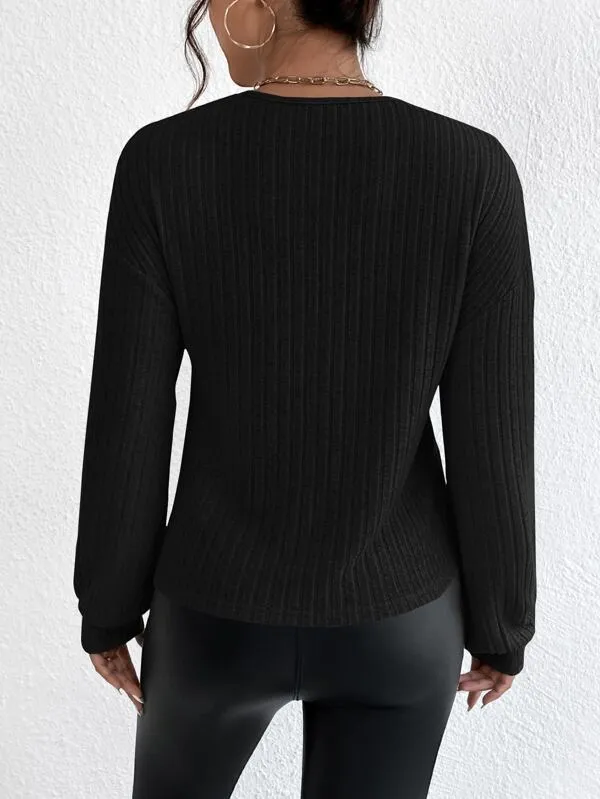 Black Wrap Look Top