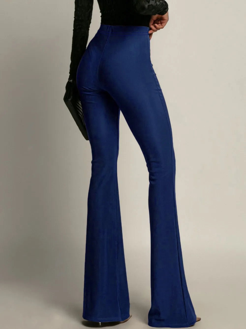 Blue High Waisted Flare Pants