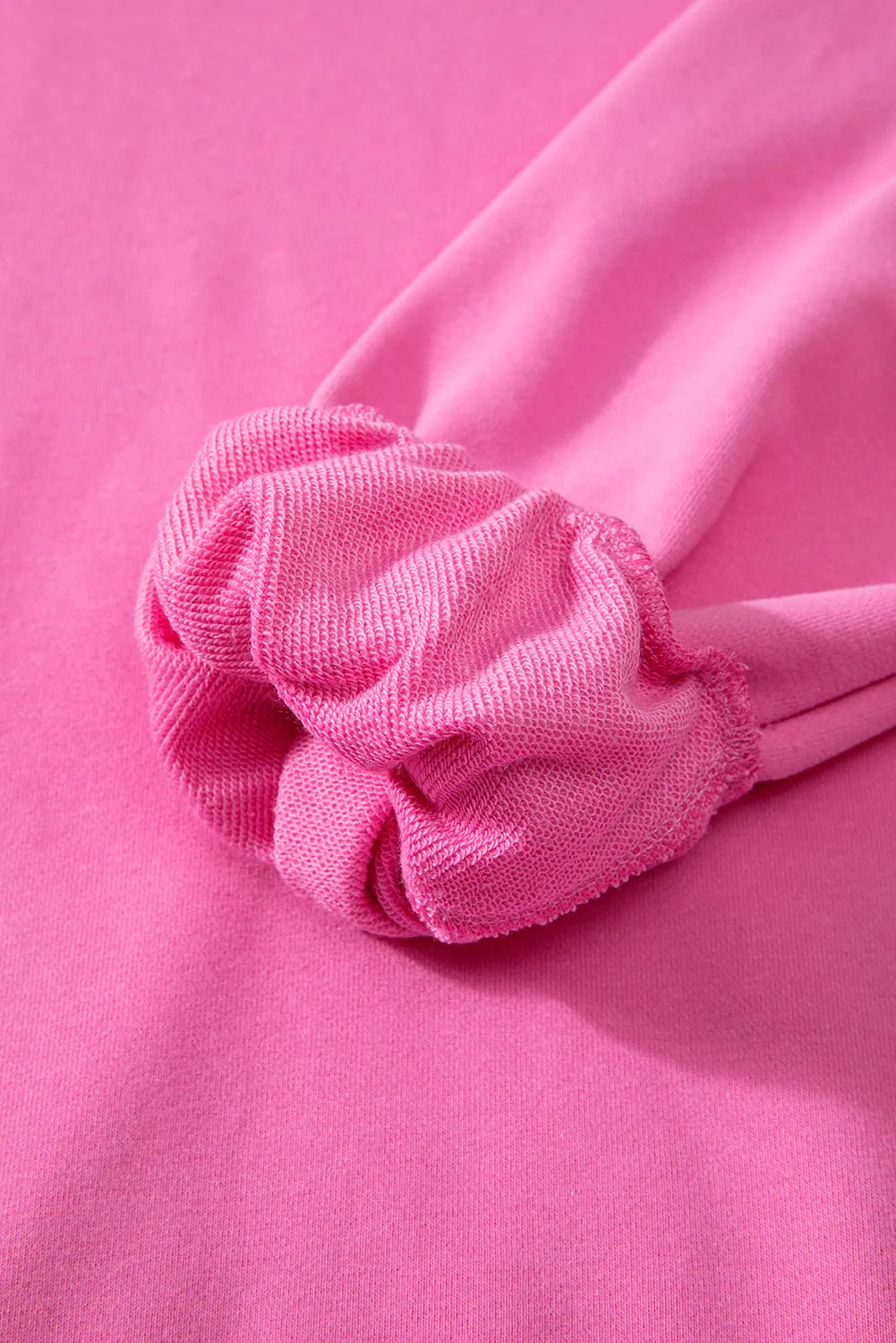 Bonbon Solid O Neck High Low Hem Pullover Sweatshirt
