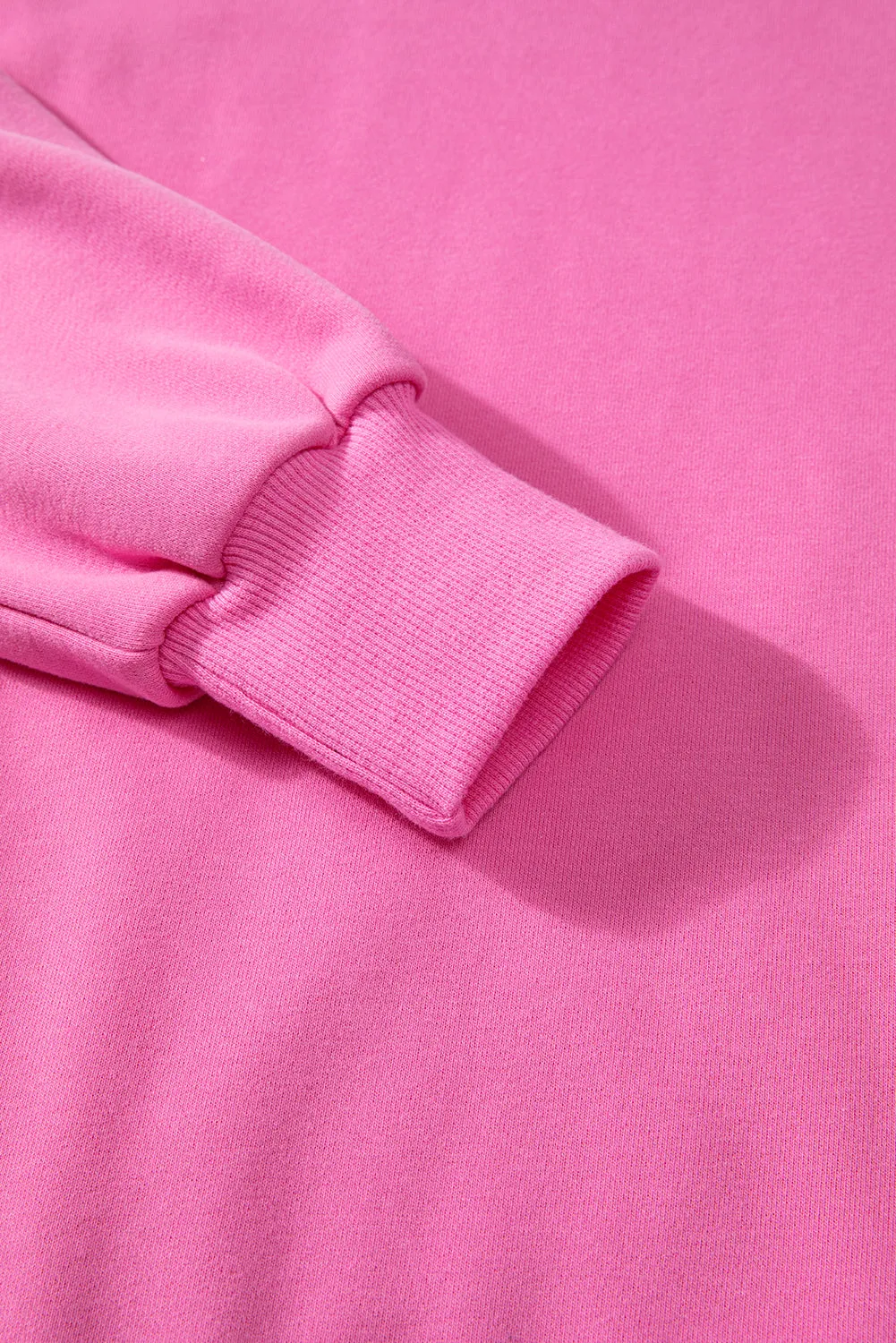 Bonbon Solid O Neck High Low Hem Pullover Sweatshirt
