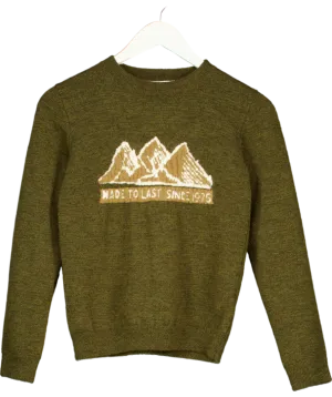 Bonpoint Green Thibault Intarsia Knit Sweater 12 Years