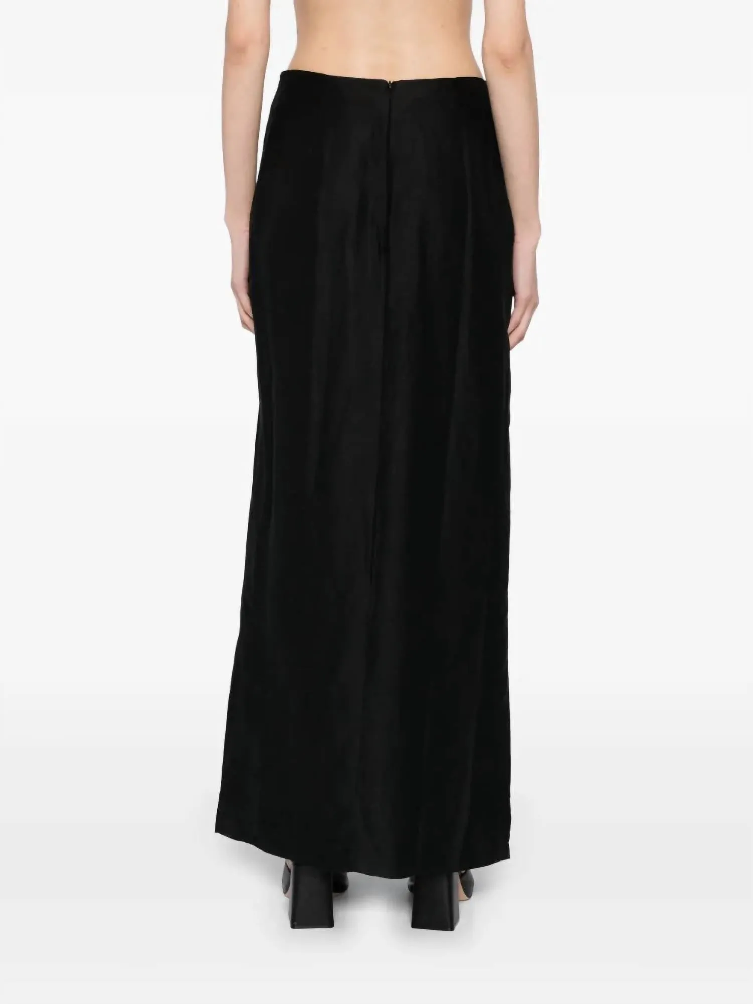 Bormio Wrap Over Maxi Skirt In Black