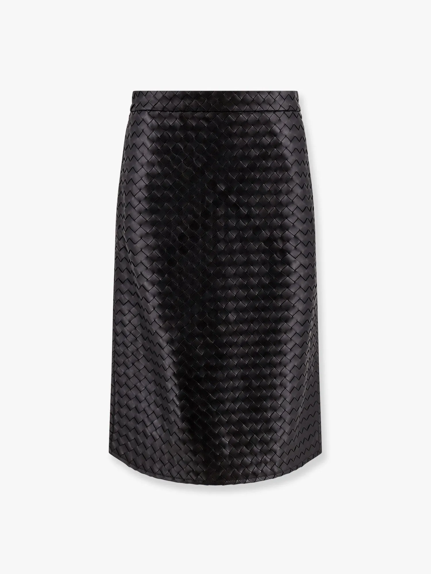 Bottega Veneta Leather Skirt With Intrecciato Motif