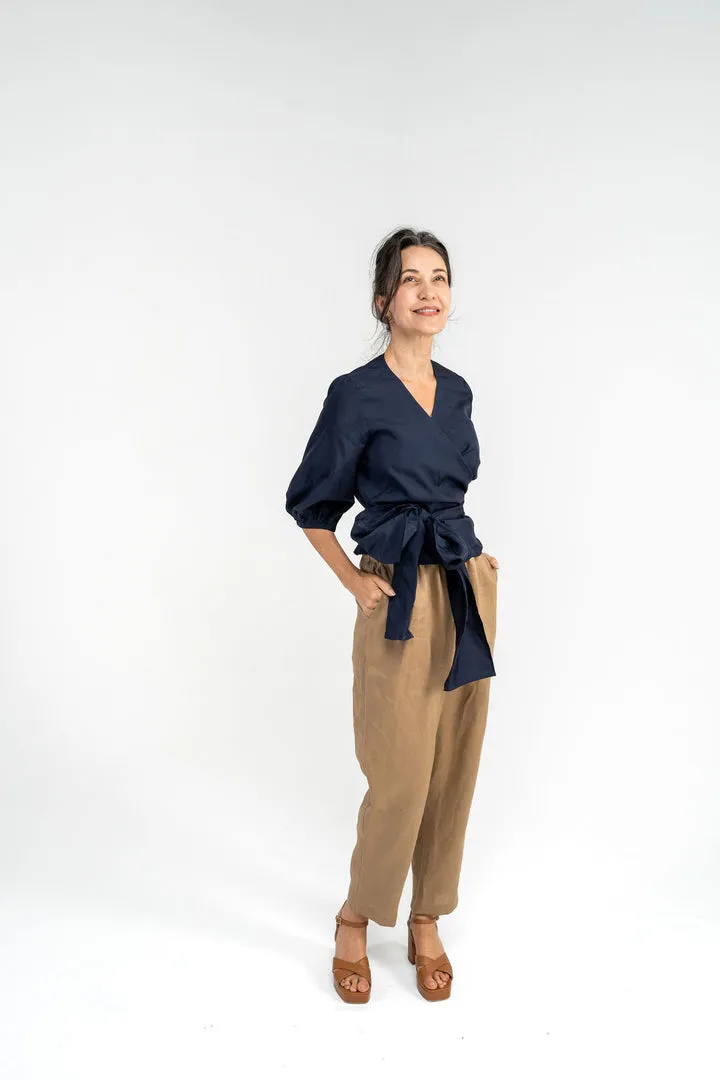 Carlson Adeline Wrap Blouse - Black