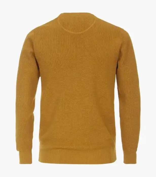 Casa Moda Men's Crew Neck Pullover Sweater Lemon Curry