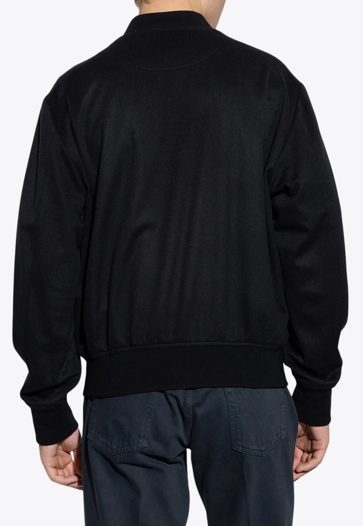 Cashmere Zip-Up Bomber Jacket