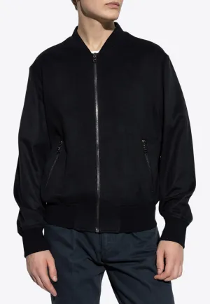 Cashmere Zip-Up Bomber Jacket