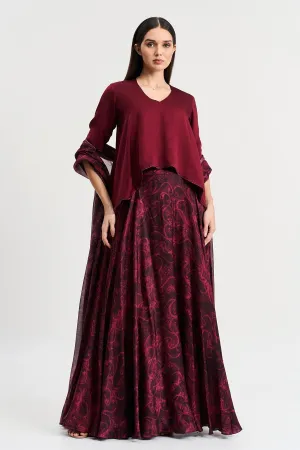 Cherry Viscose High-Low Top