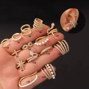 Chic CZ Inlaid Helix Non Piercing Ear Cuff Earring