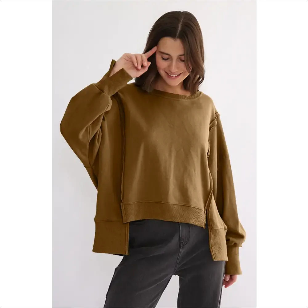 Chic High-Low Exposed Seam Sweatshirt
