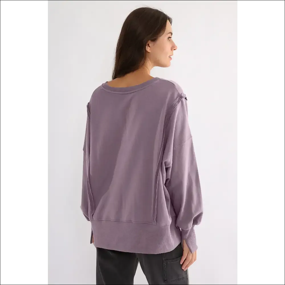 Chic High-Low Exposed Seam Sweatshirt