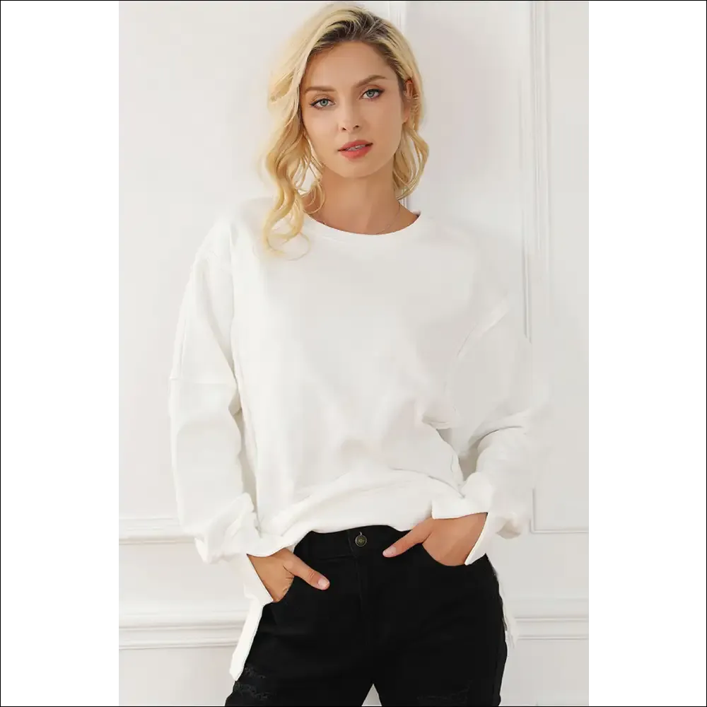 Chic High-Low Exposed Seam Sweatshirt