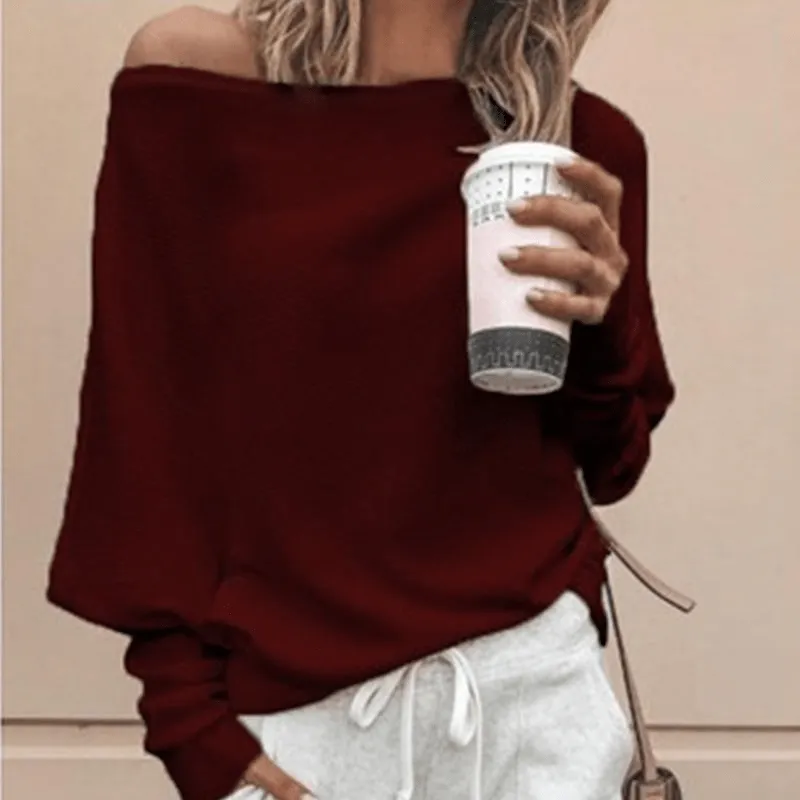 Chill Mode Off-Shoulder Knit Pullover Sweater