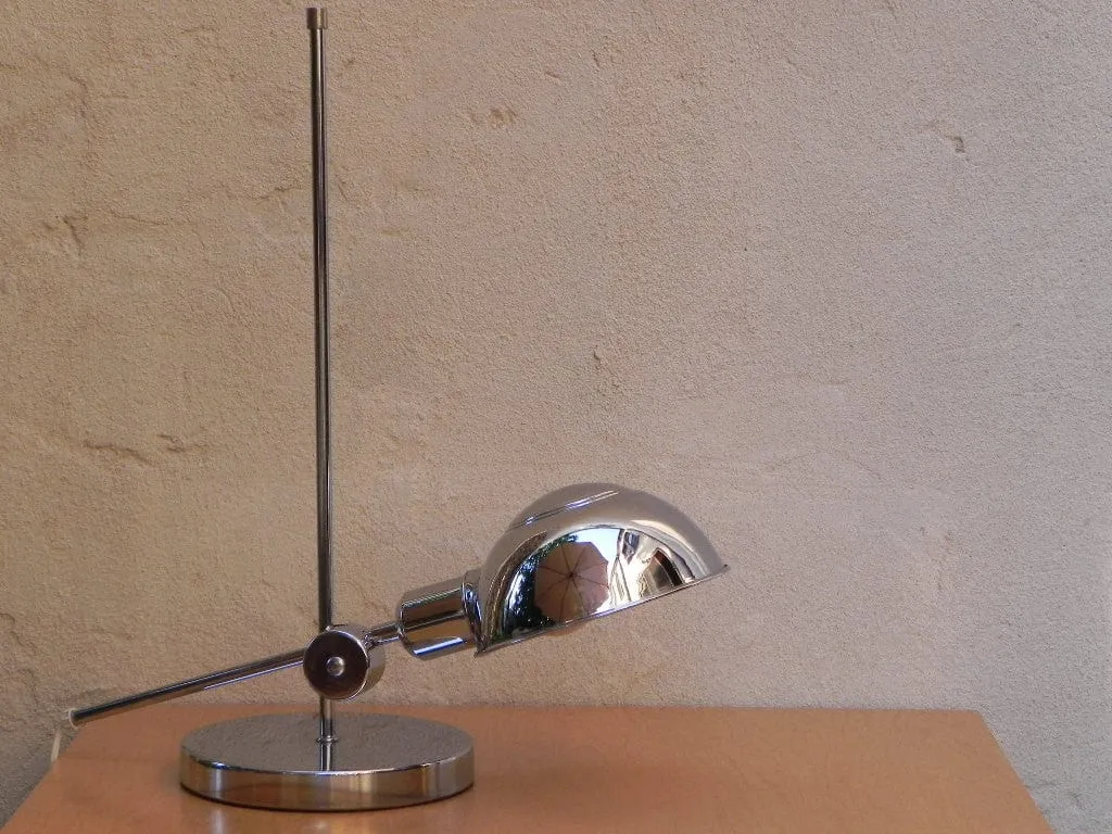 Chrome Adjustable Industrial Chic Desk Lamp with 2-way Dimmer