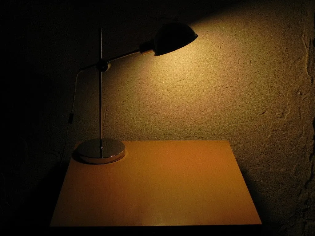 Chrome Adjustable Industrial Chic Desk Lamp with 2-way Dimmer