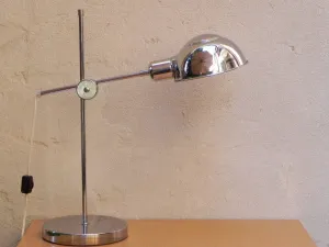 Chrome Adjustable Industrial Chic Desk Lamp with 2-way Dimmer