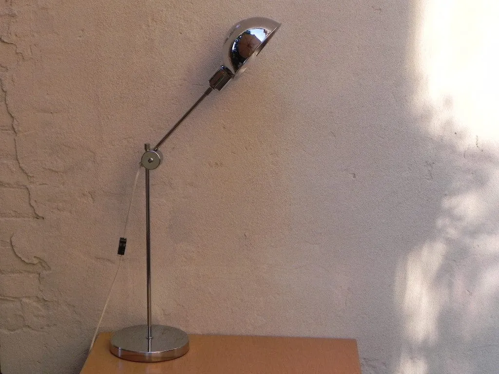 Chrome Adjustable Industrial Chic Desk Lamp with 2-way Dimmer